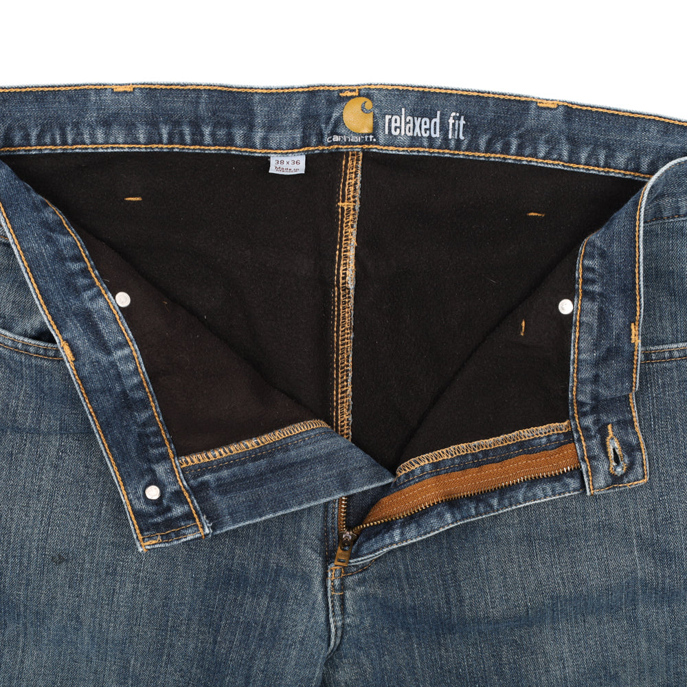 Vintage Carhartt Straight Leg Blanket Lined Denim Pants - XL