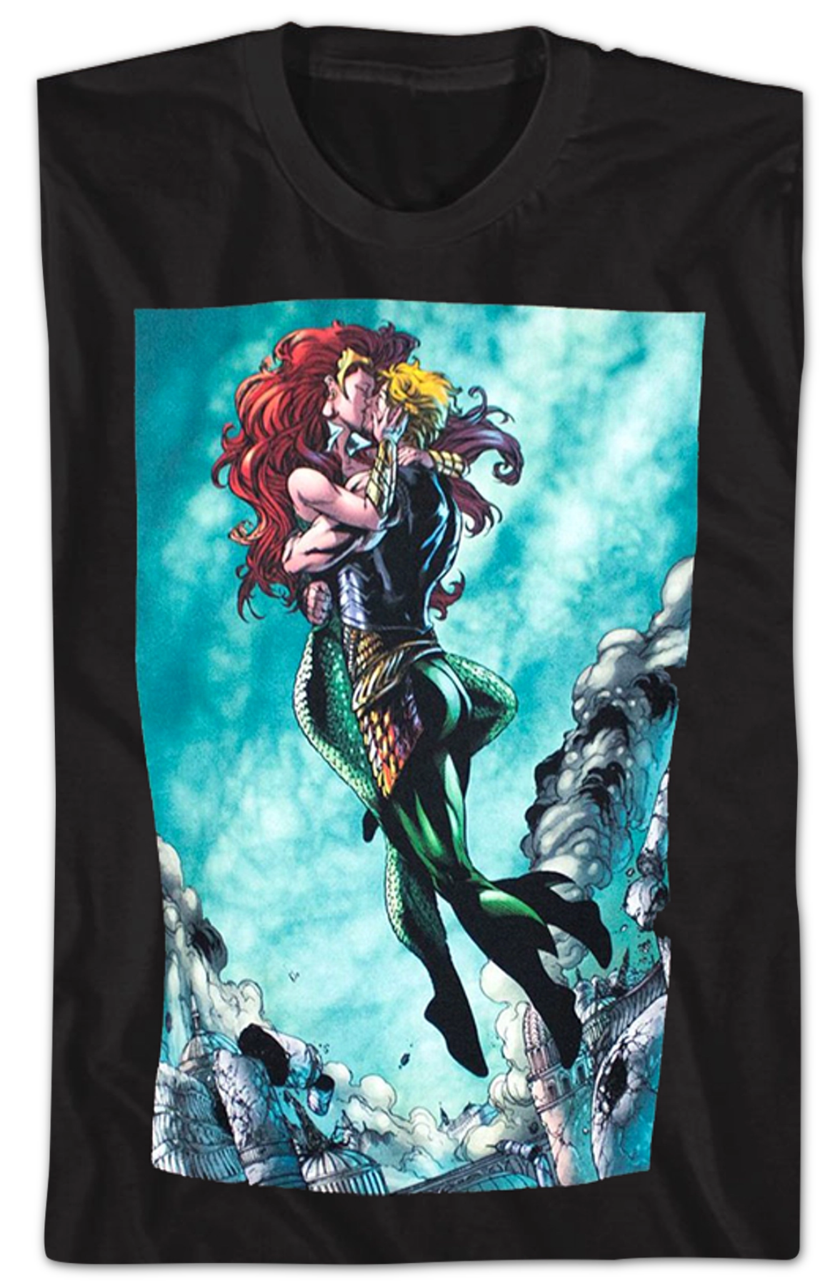 Aquaman and Mera Kissing DC Comics T-Shirt