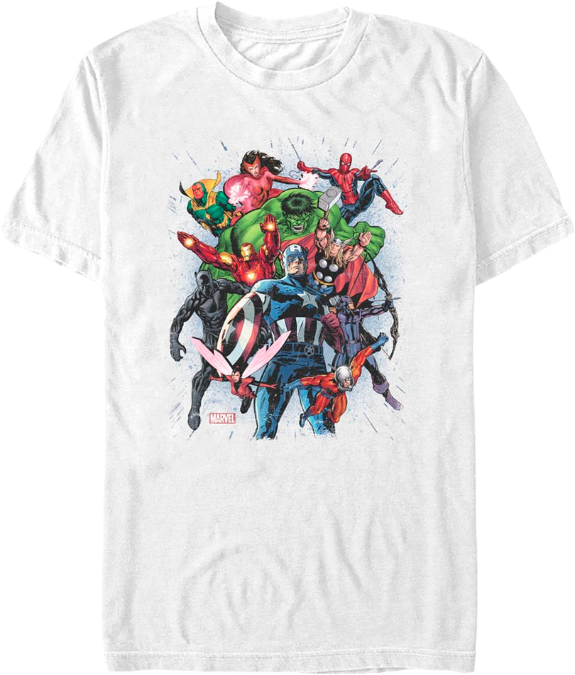 Avengers Team Action Poses Marvel Comics T-Shirt