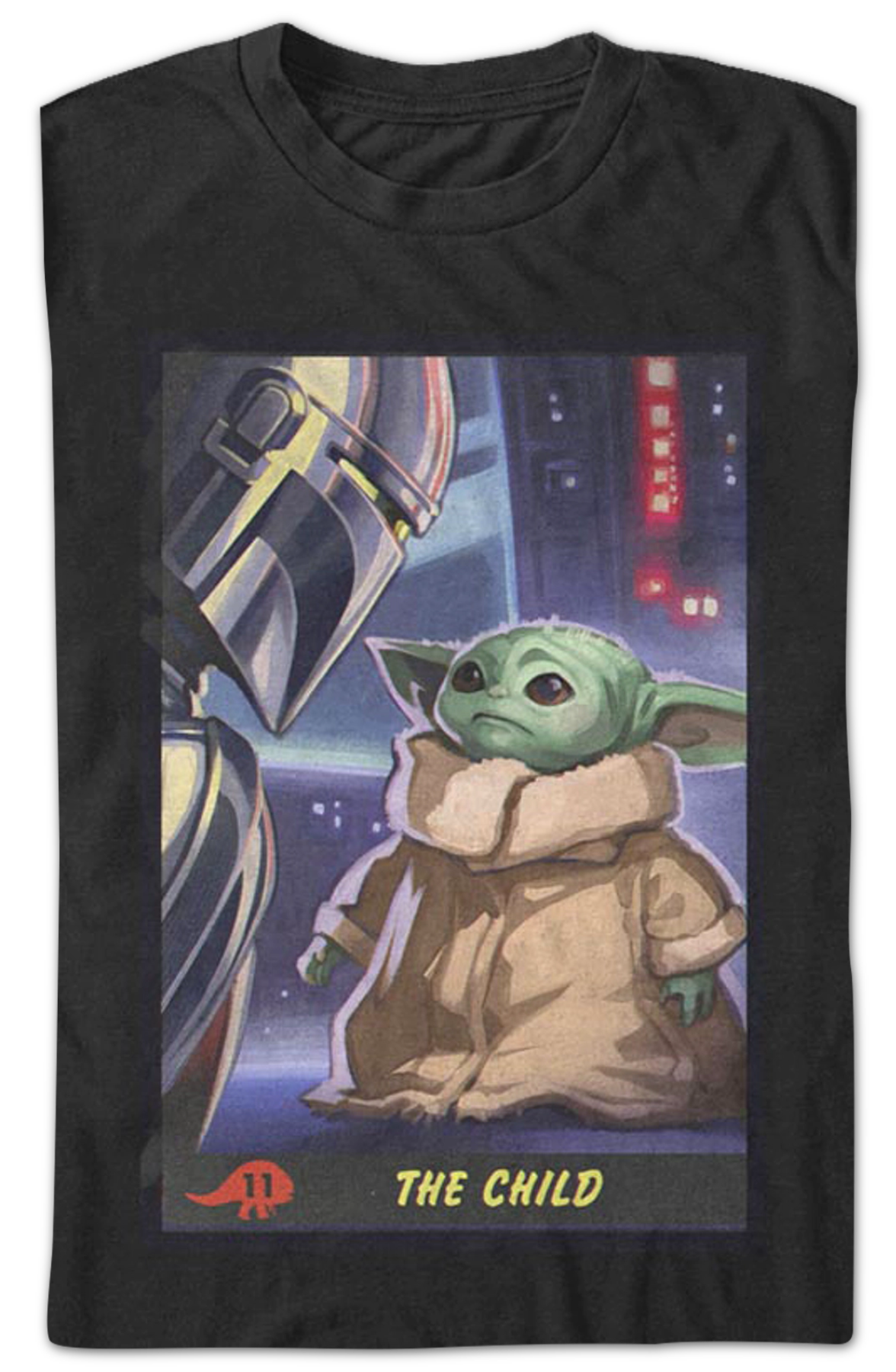 Bounty Hunter and Child Trading Card The Mandalorian Star Wars T-Shirt
