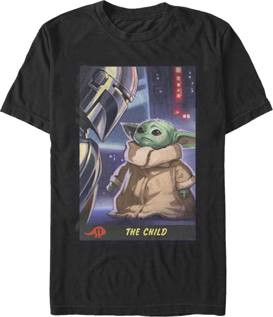 Bounty Hunter and Child Trading Card The Mandalorian Star Wars T-Shirt