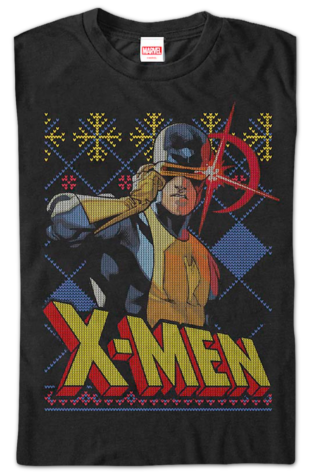 Cyclops Faux Ugly X-Men Christmas Sweater Marvel Comics T-Shirt