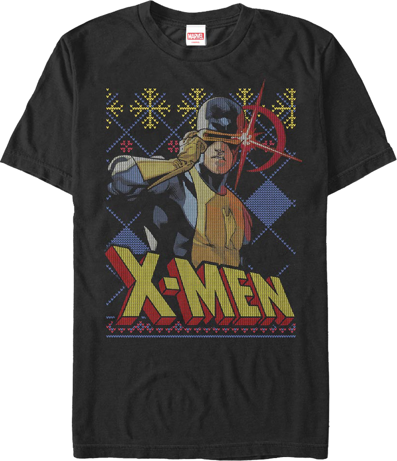 Cyclops Faux Ugly X-Men Christmas Sweater Marvel Comics T-Shirt