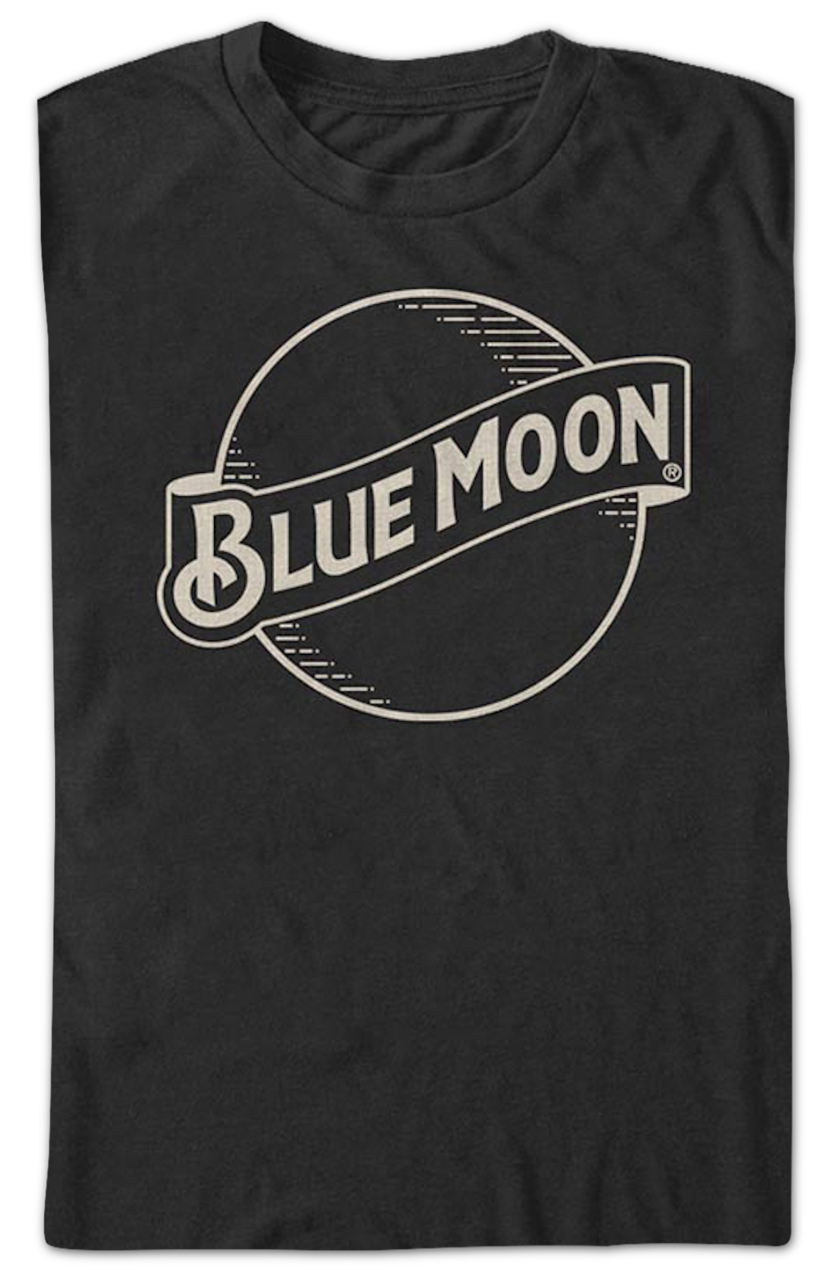 Distressed Black Logo Blue Moon T-Shirt