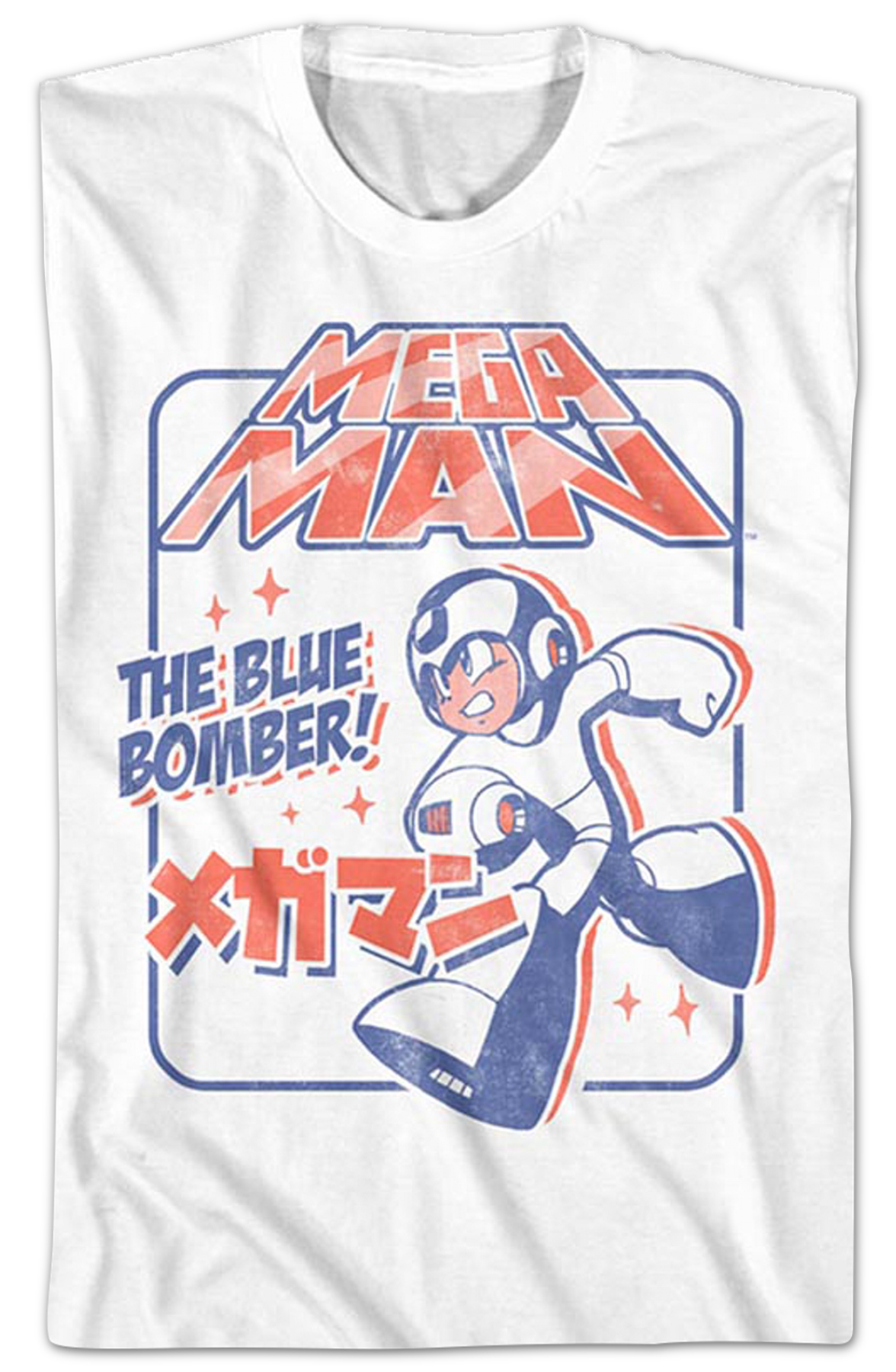 Distressed Blue Bomber Mega Man T-Shirt