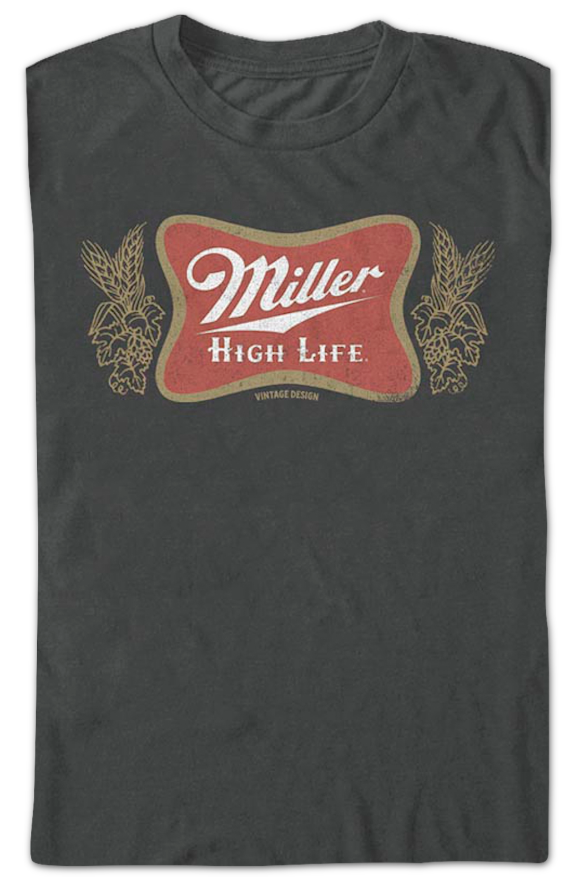 Distressed Charcoal Logo Miller High Life T-Shirt