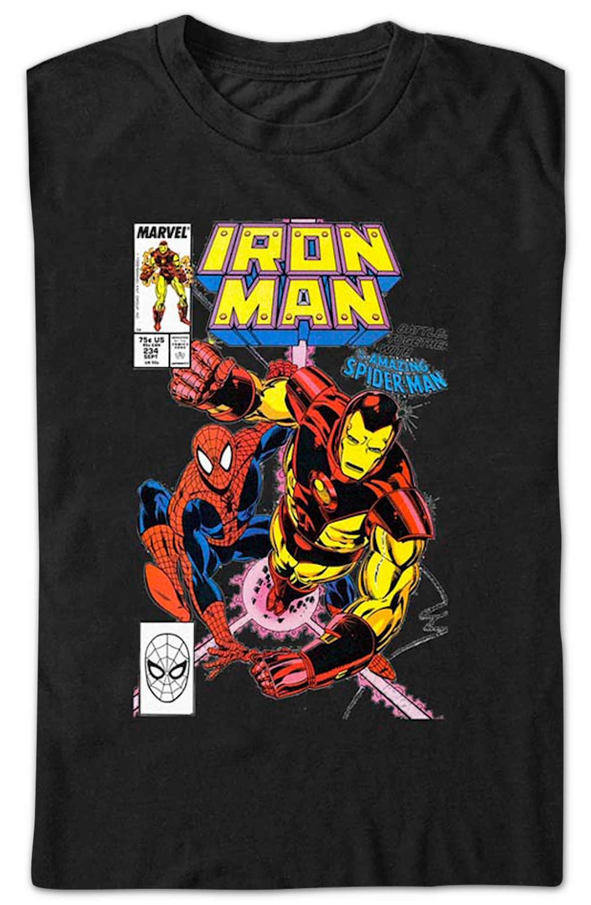 Iron Man And Spider-Man Comic Book Cover Marvel Comics T-Shirt