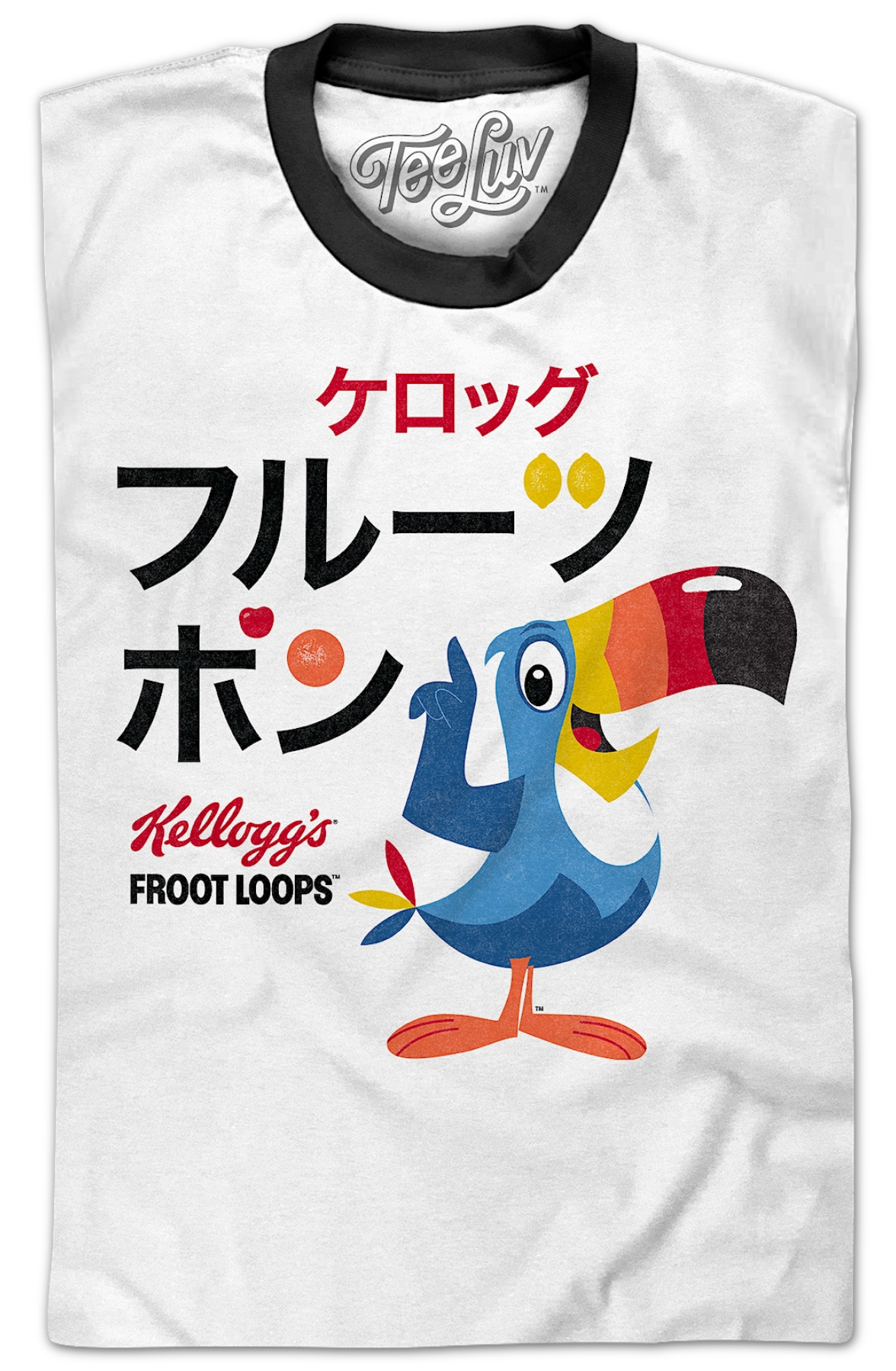 Japanese Text Froot Loops Ringer Shirt
