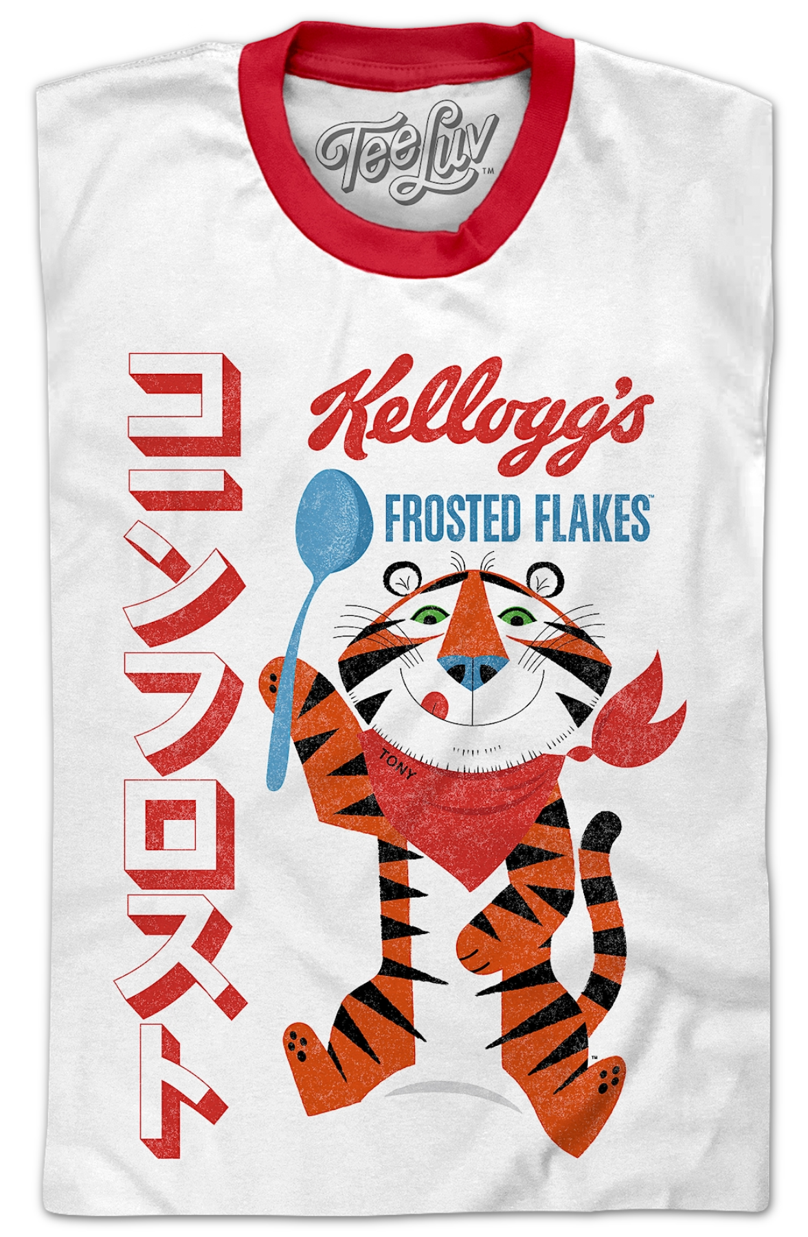 Japanese Text Frosted Flakes Ringer Shirt