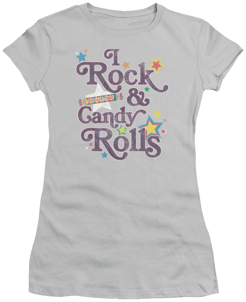 Ladies I Rock and Candy Rolls Smarties Shirt