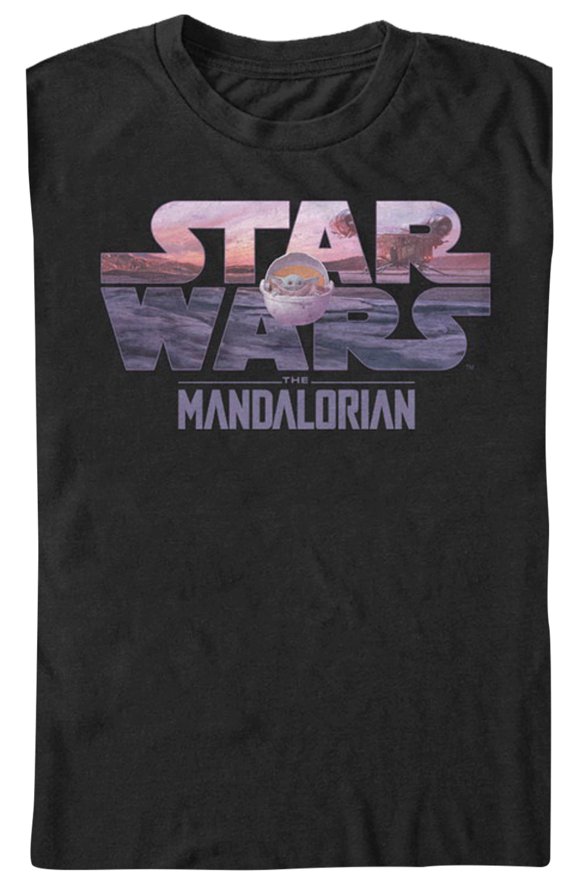 Logo And Child Star Wars The Mandalorian T-Shirt