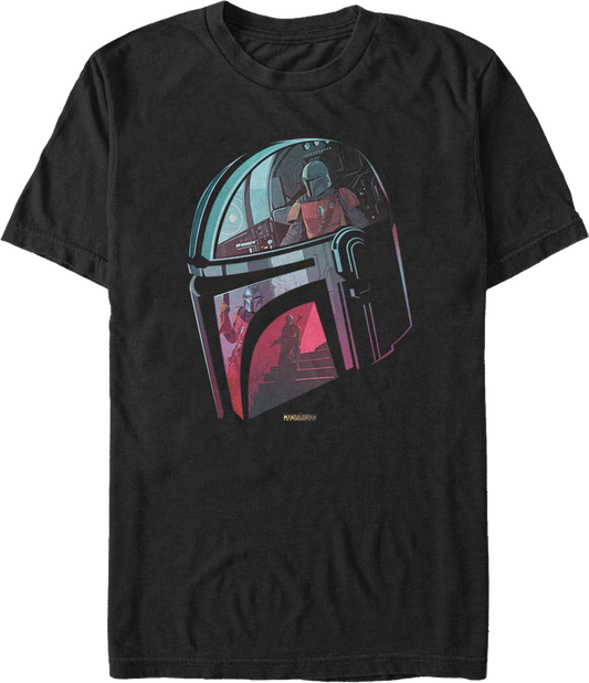 Mandalorian Helmet Reflection Star Wars T-Shirt