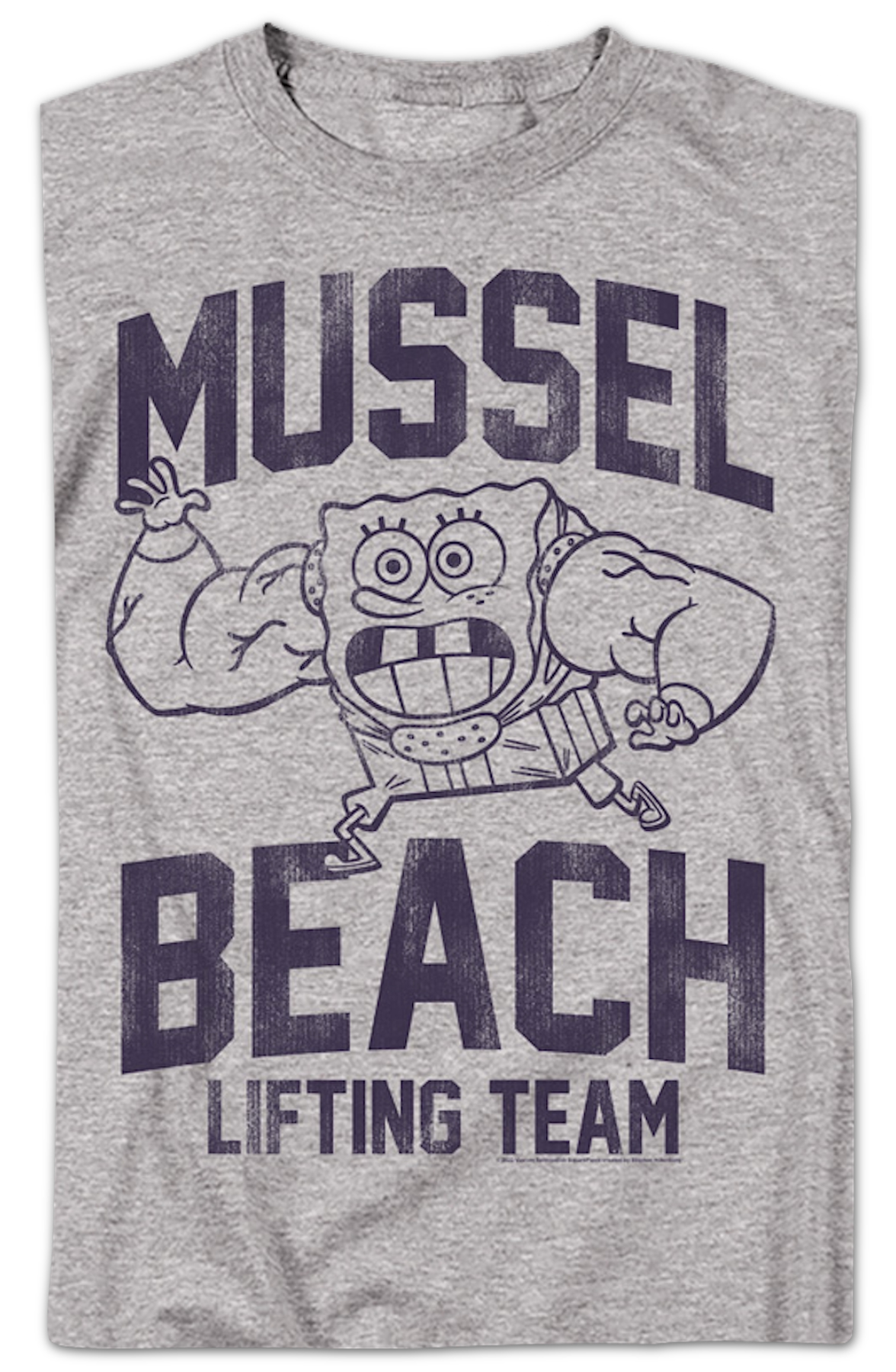 Mussel Beach Lifting Team SpongeBob SquarePants T-Shirt