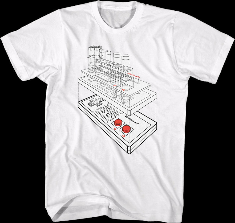 NES Controller Schematic Nintendo T-Shirt