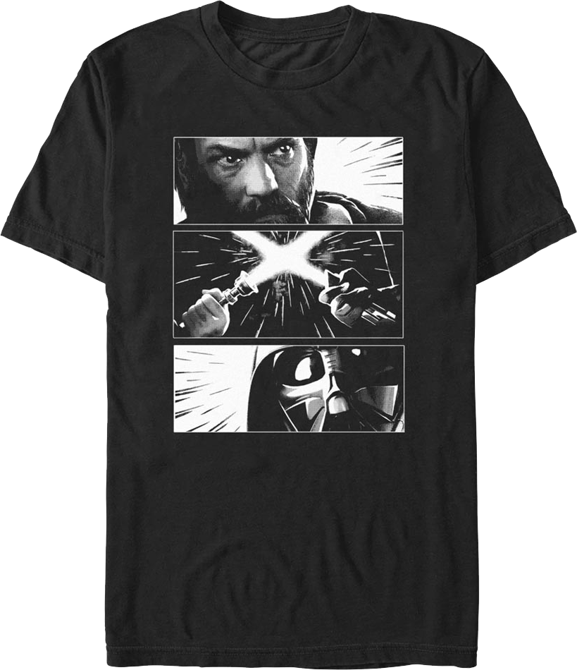 Obi-Wan Kenobi and Darth Vader Panels Star Wars T-Shirt