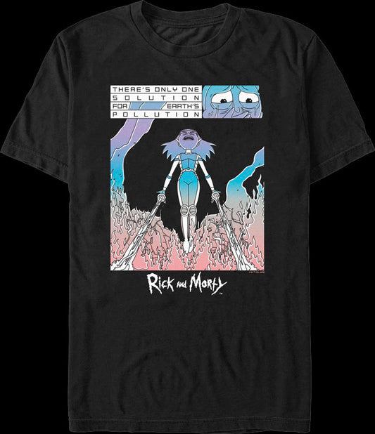 Only One Solution For Earth's Pollution Rick And Morty T-Shirt