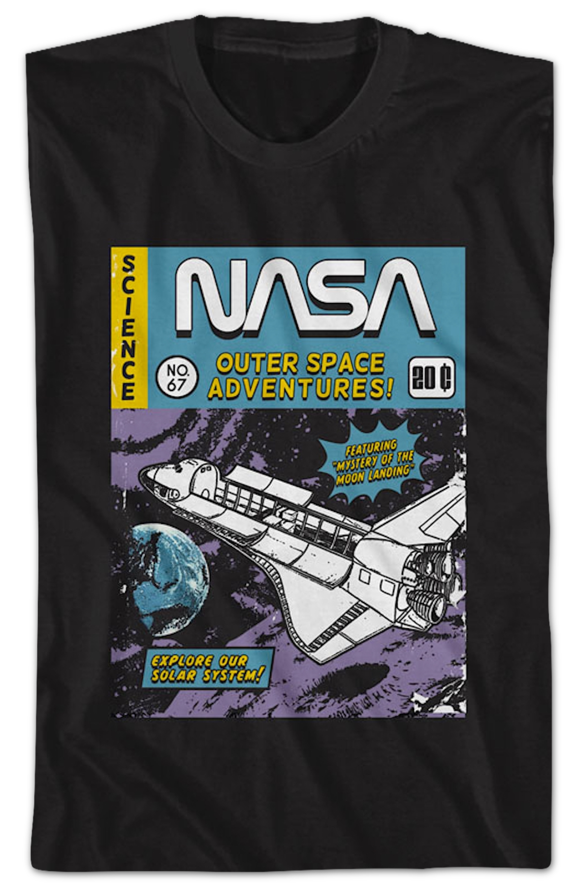 Outer Space Adventures Comic Book Cover NASA T-Shirt