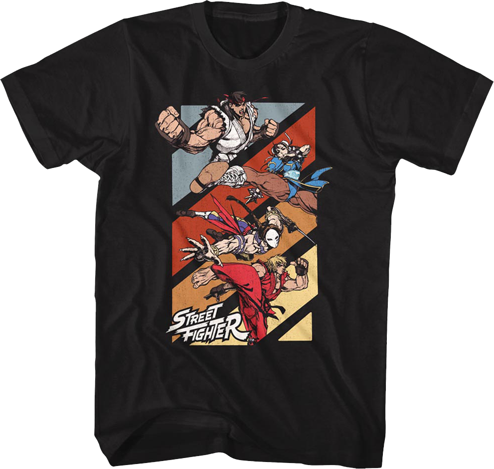 Panel Action Poses Street Fighter T-Shirt