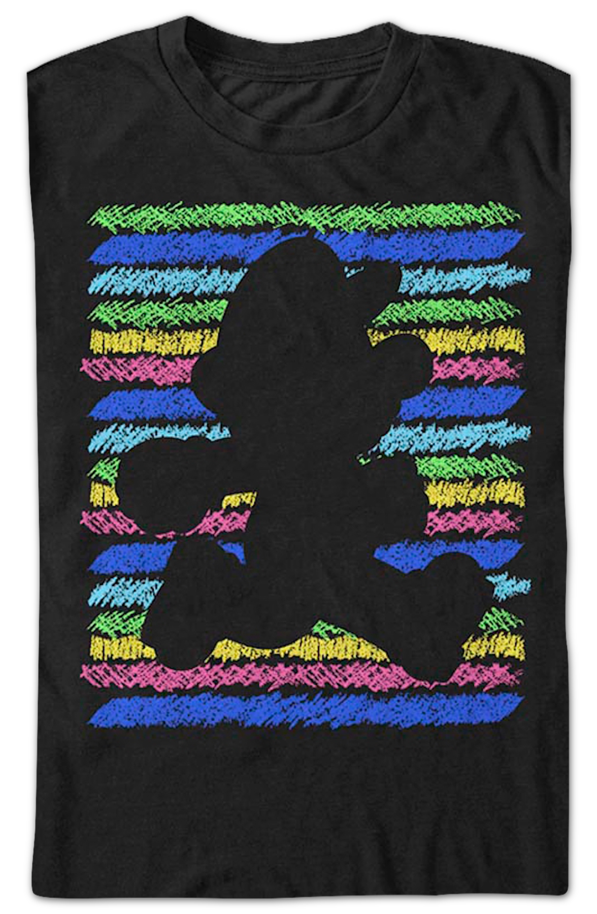 Retro Crayon Stripes Silhouette Super Mario Bros. T-Shirt