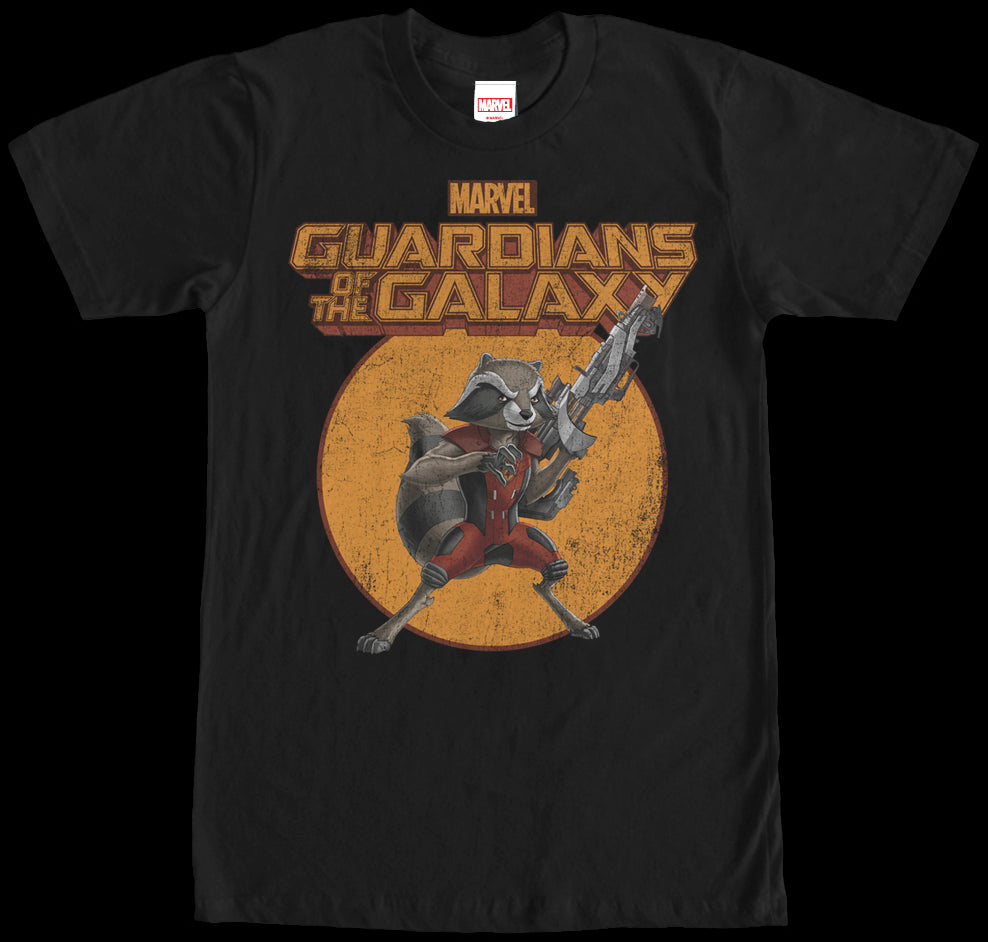 Rocket Raccoon Action Pose Guardians of the Galaxy T-Shirt