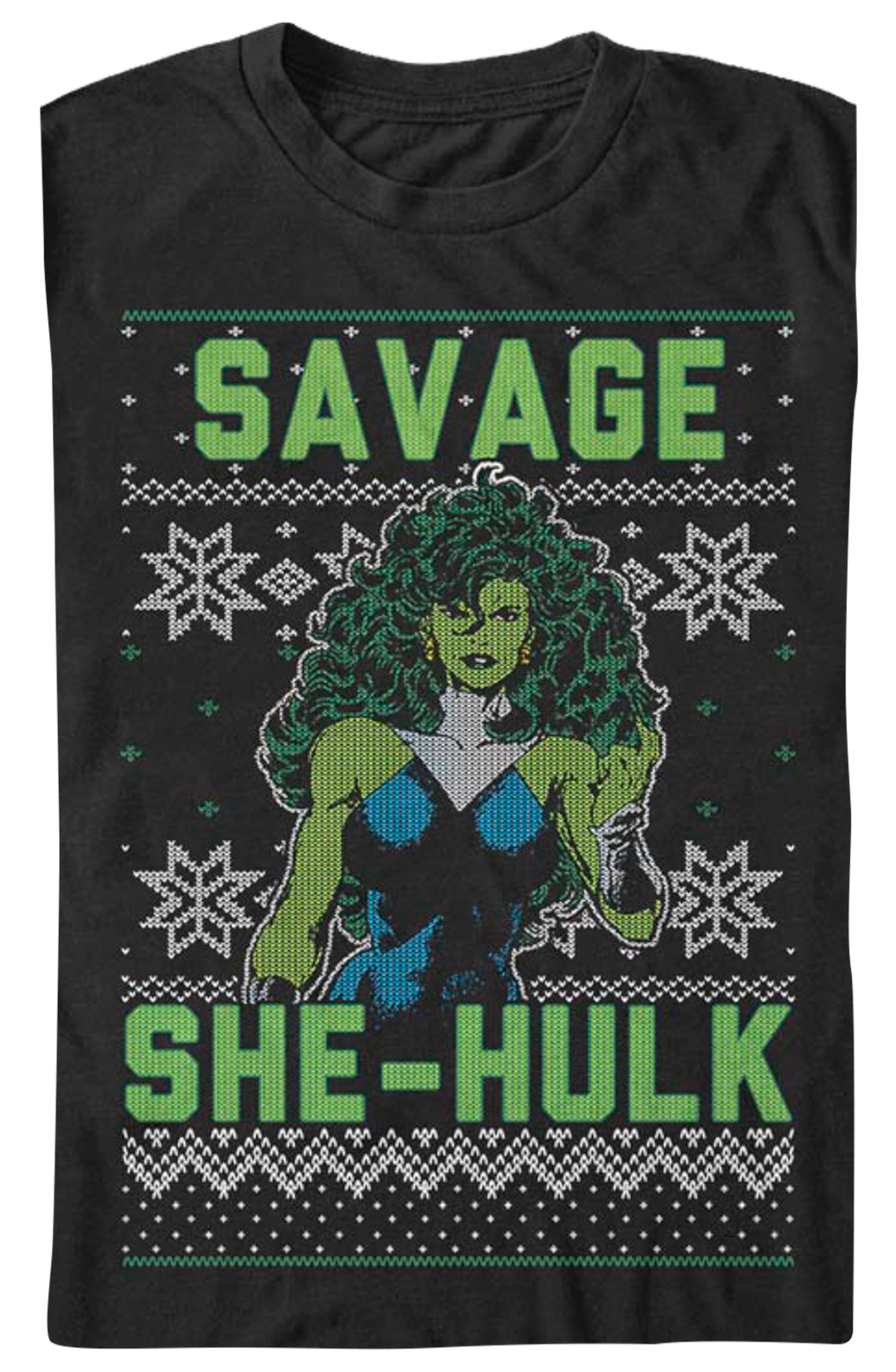 She-Hulk Ugly Faux Knit Marvel Comics T-Shirt