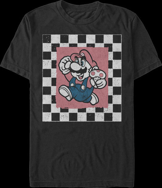 Super Mario Checkerboard Jump Nintendo T-Shirt