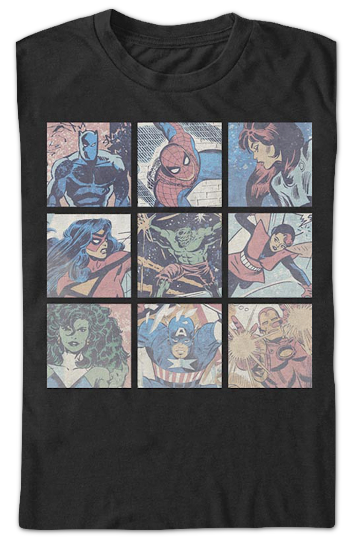 Superhero Panels Collage Marvel Comics T-Shirt