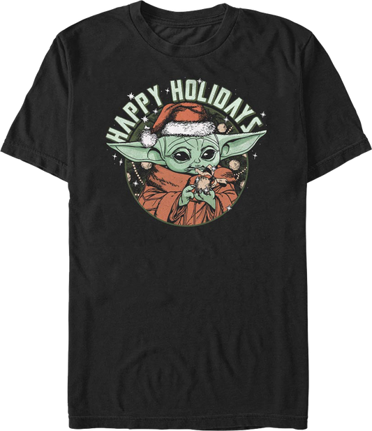 The Child Happy Holidays The Mandalorian Star Wars T-Shirt
