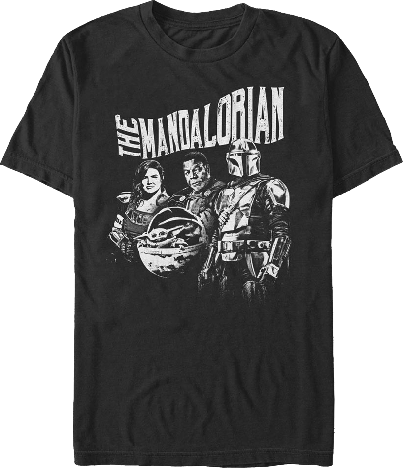 The Mandalorian Black And White Star Wars T-Shirt