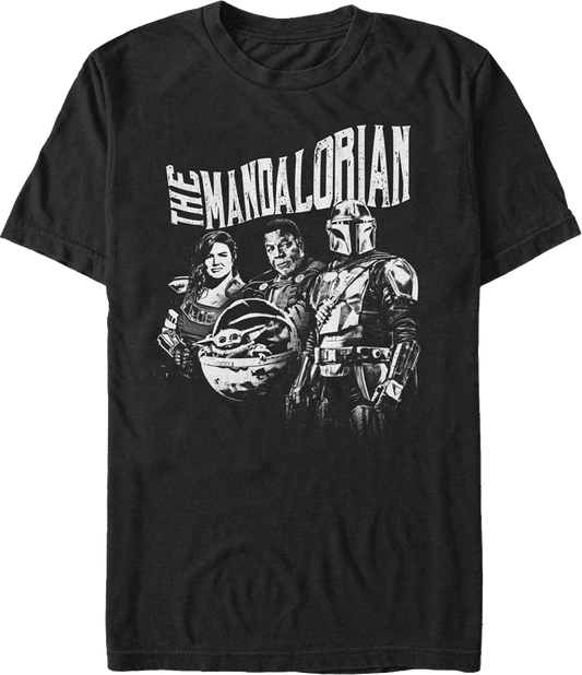 The Mandalorian Black And White Star Wars T-Shirt
