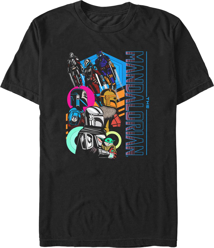 The Mandalorian Colorful Collage Star Wars T-Shirt