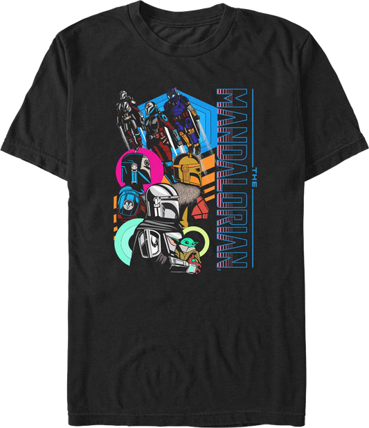 The Mandalorian Colorful Collage Star Wars T-Shirt