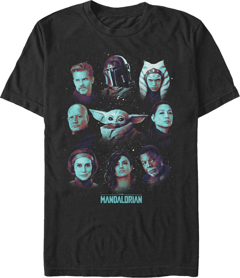 The Mandalorian Galaxy Collage Star Wars T-Shirt