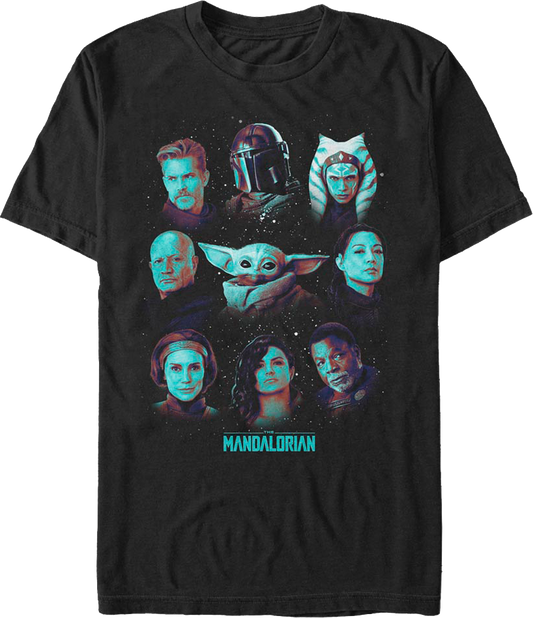 The Mandalorian Galaxy Collage Star Wars T-Shirt