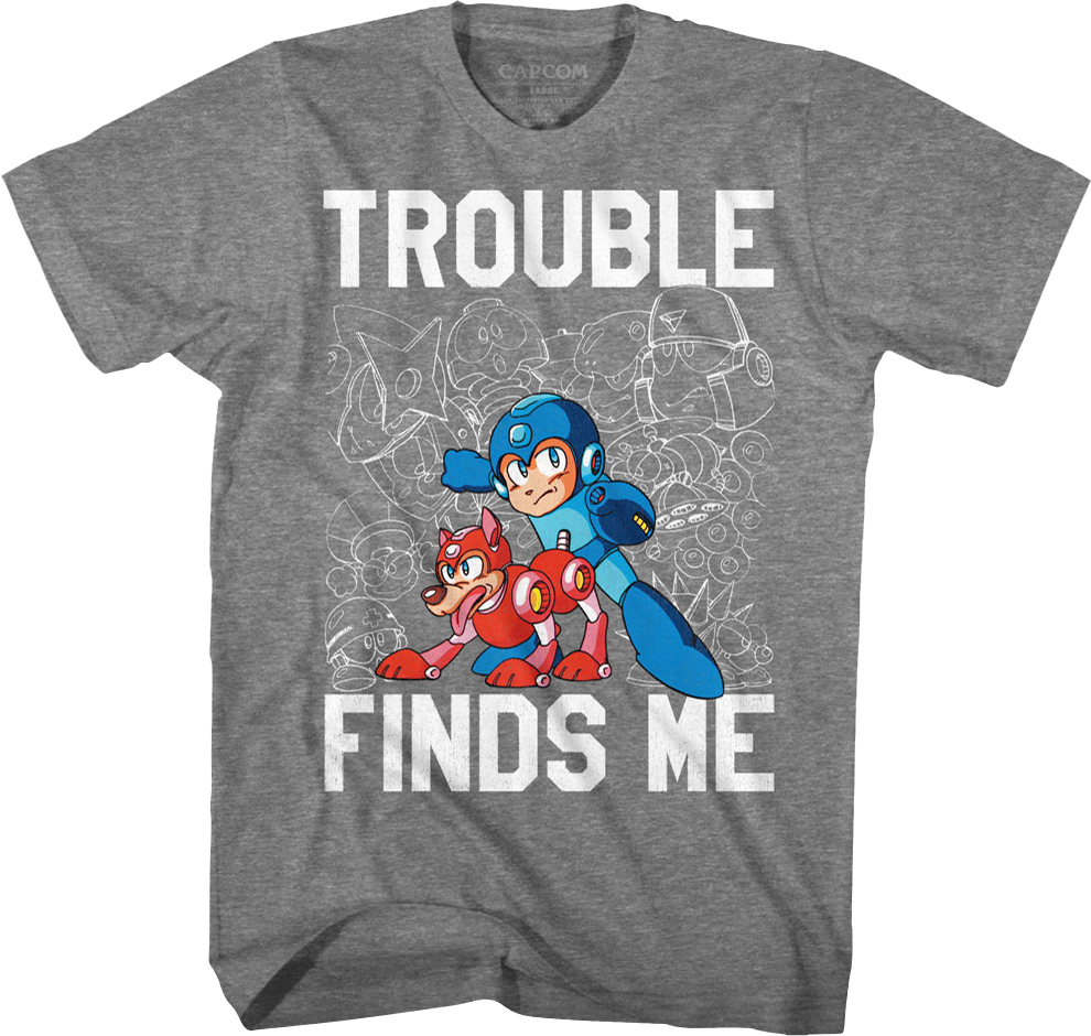 Trouble Finds Me Mega Man T-Shirt