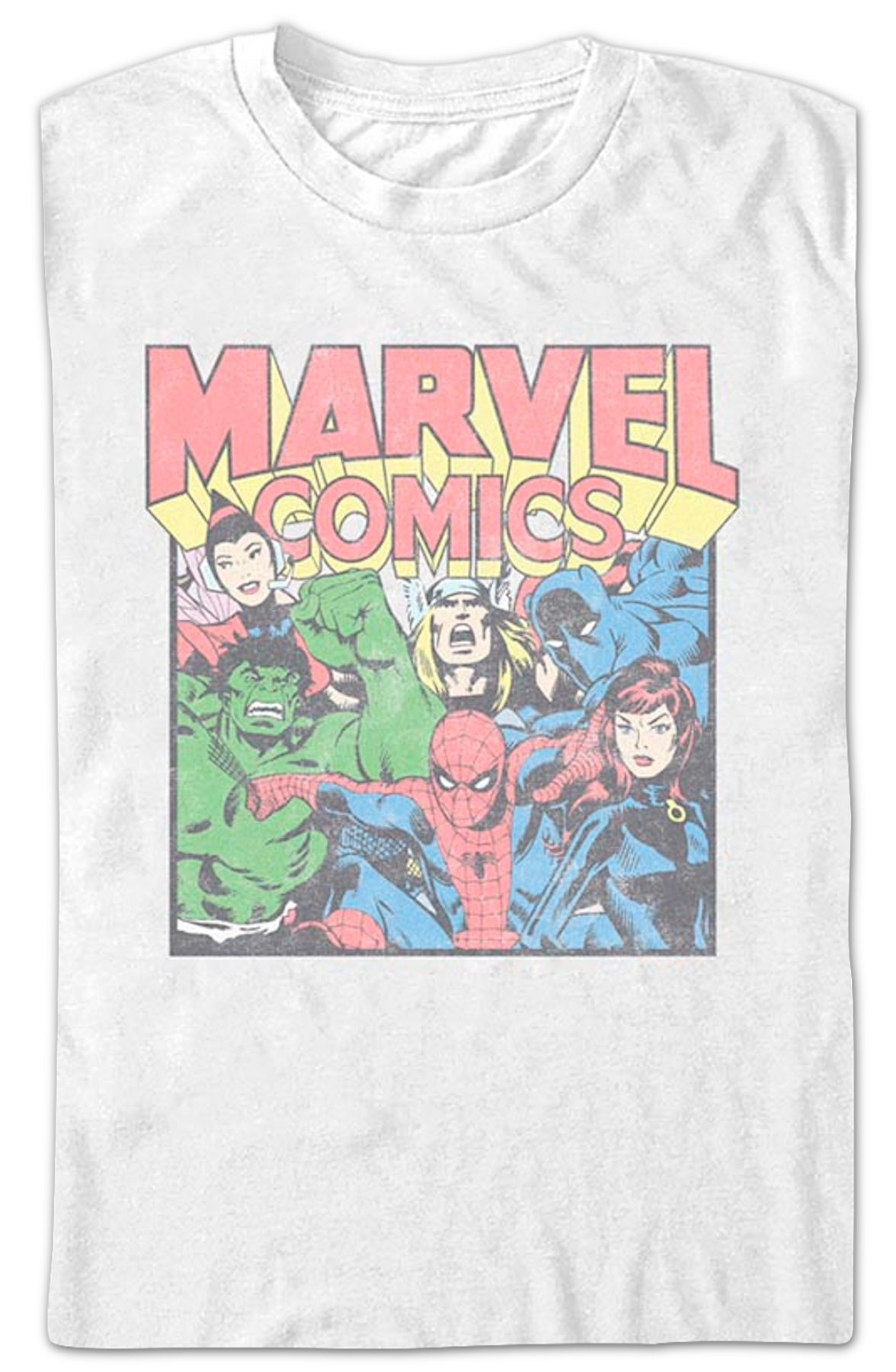 Vintage Heroes Collage Marvel Comics T-Shirt