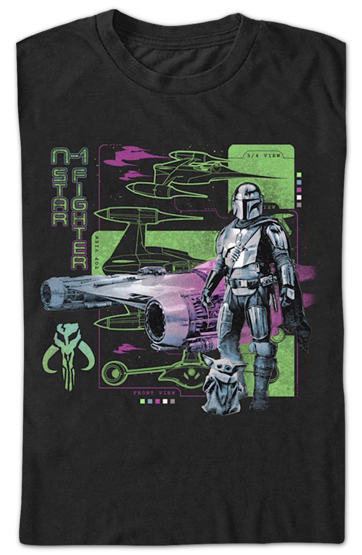 Vintage Mandalorian N-1 Starfighter Star Wars T-Shirt