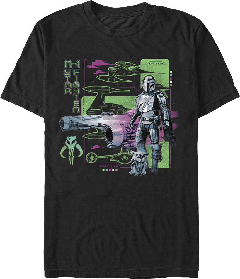 Vintage Mandalorian N-1 Starfighter Star Wars T-Shirt