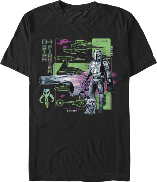Vintage Mandalorian N-1 Starfighter Star Wars T-Shirt