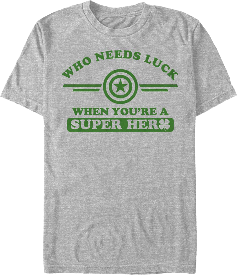 Who Needs Luck Captain America Marvel Comics T-Shirt