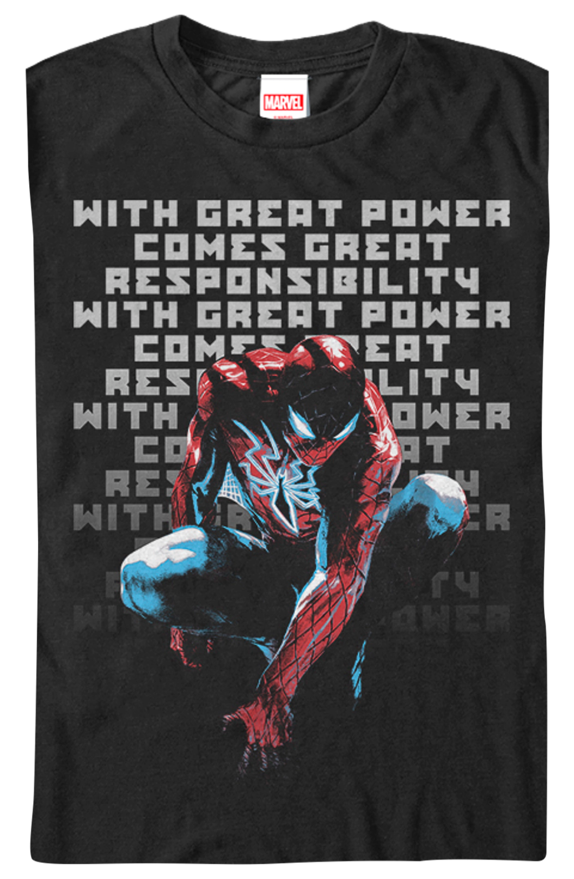 With Great Power Comes Great Responsibility Spider-Man T-Shirt
