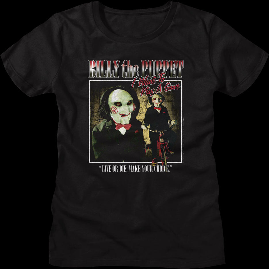Womens Billy the Puppet Saw Shirt