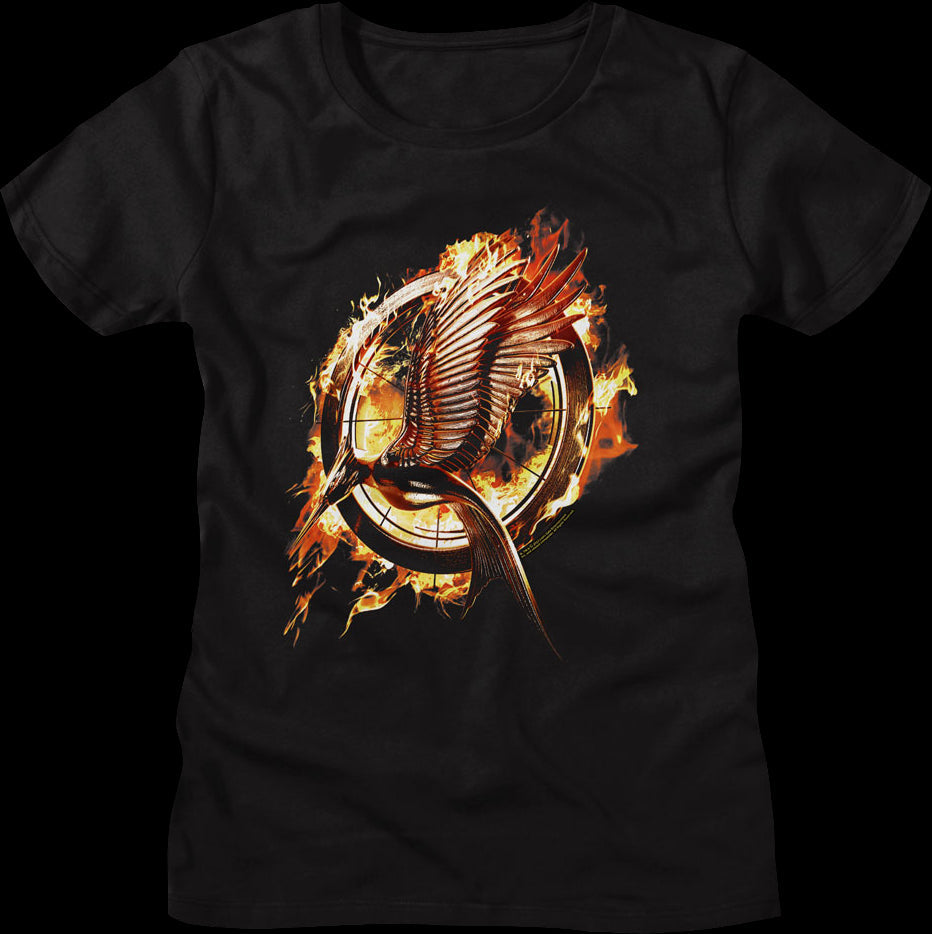 Womens Catching Fire Poster Hunger Games Shirt