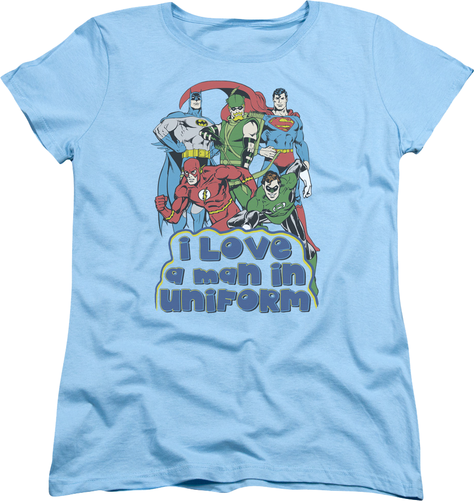 Womens I Love A Man In Uniform DC Comics Shirt