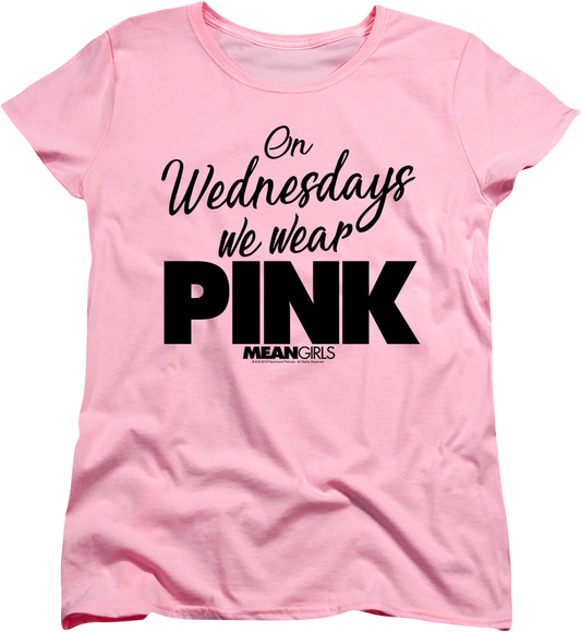 Womens Mean Girls On Wednesdays We Wear Pink Shirt