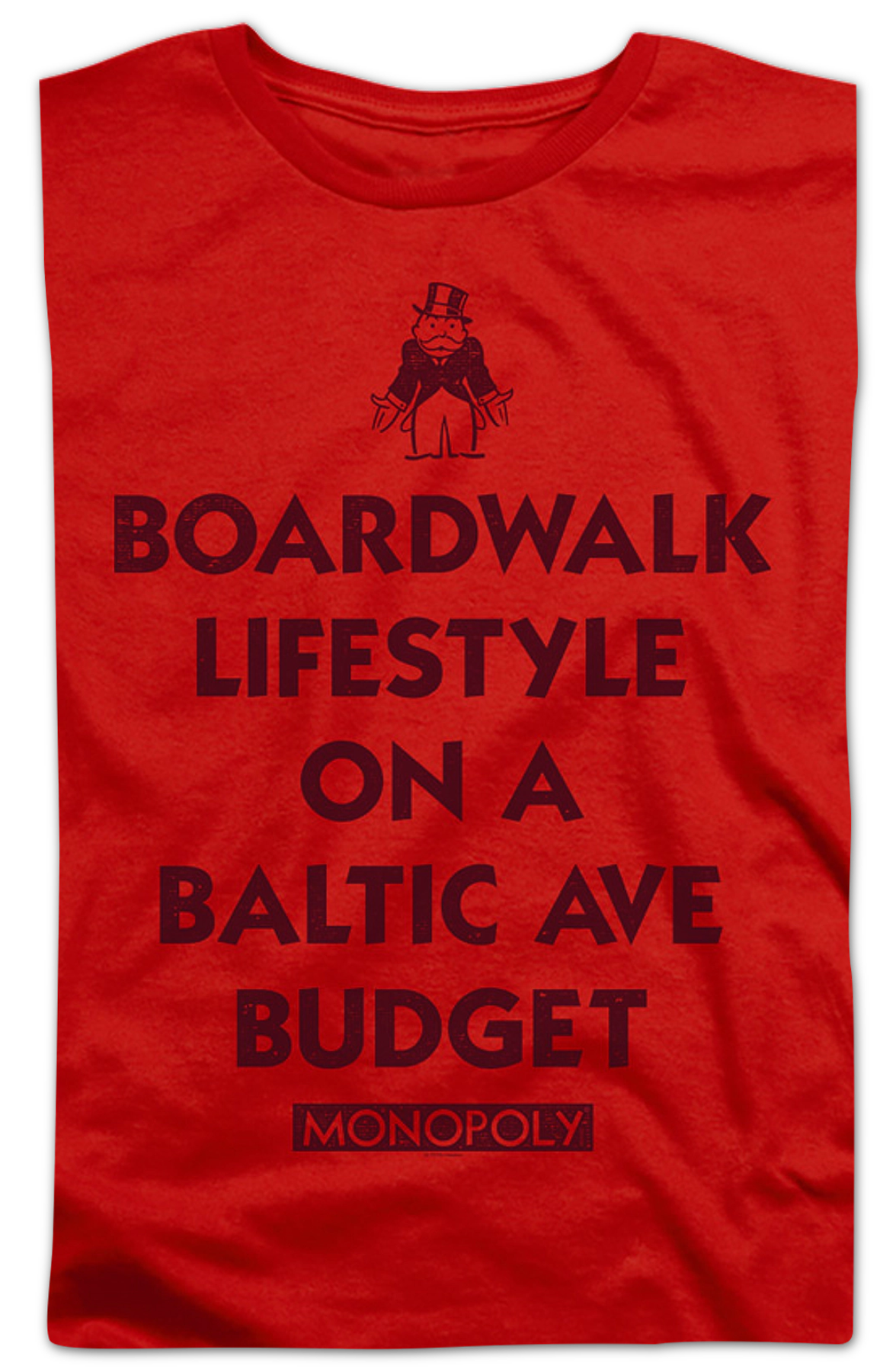 Womens Red Boardwalk Lifestyle Monopoly Shirt