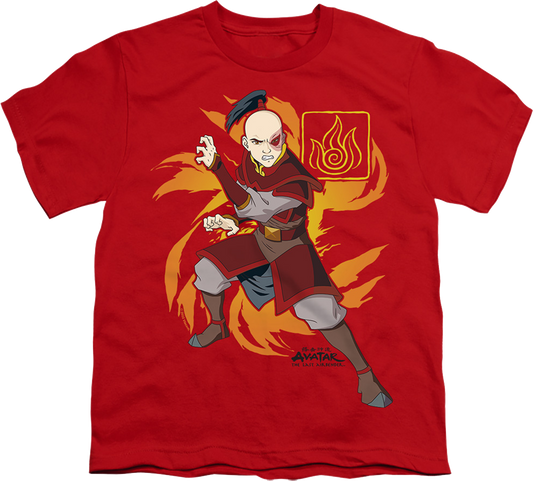 Youth Zuko Flame Burst Avatar The Last Airbender Shirt