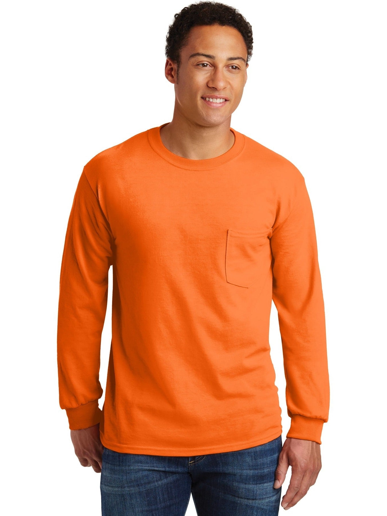 Gildan Ultra Cotton 100% Cotton Long Sleeve T-Shirt with Pocket