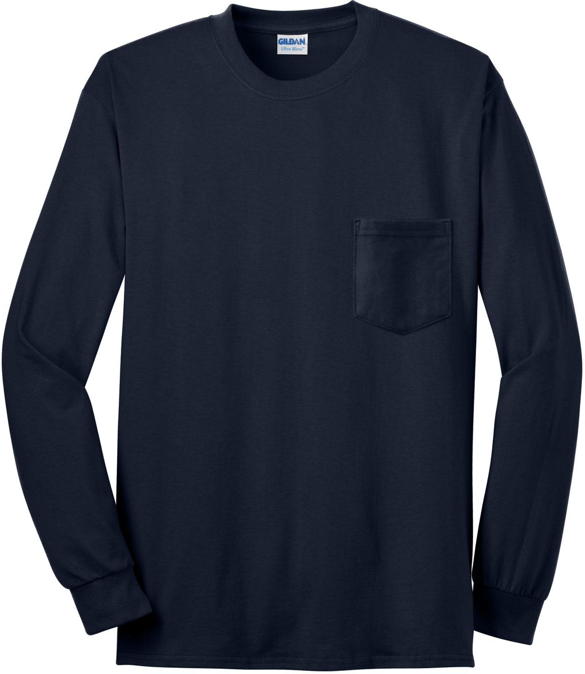 Gildan Ultra Cotton 100% Cotton Long Sleeve T-Shirt with Pocket