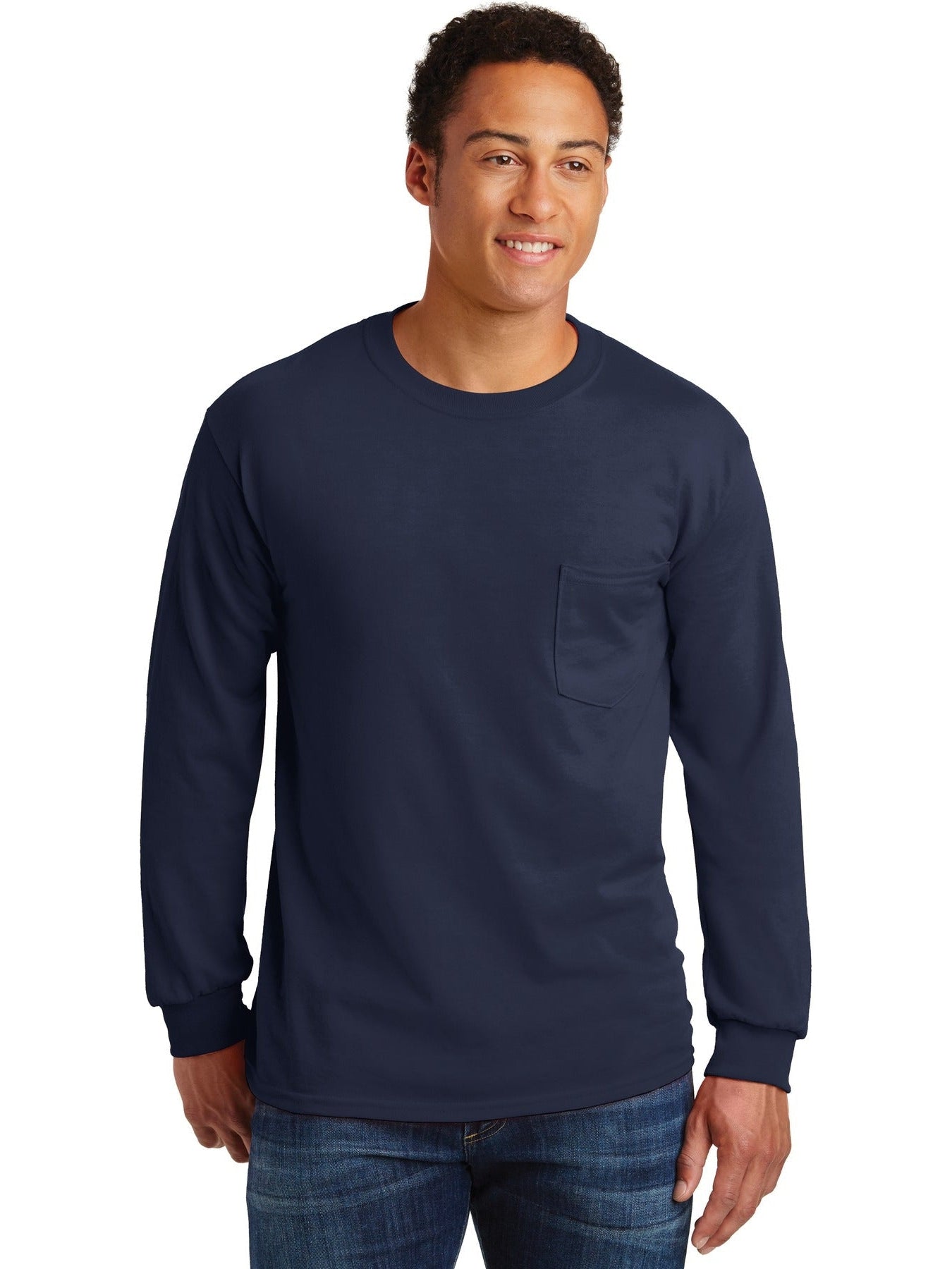 Gildan Ultra Cotton 100% Cotton Long Sleeve T-Shirt with Pocket